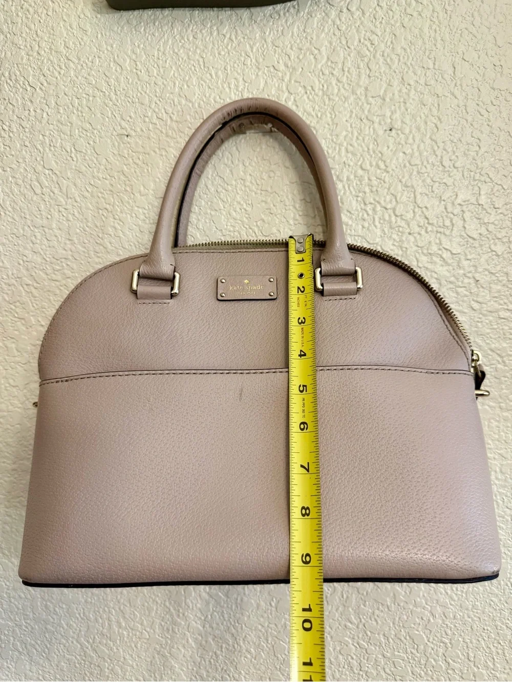Kate Spade Pebbled Dome Satchel in Dusty Pink
